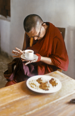 Rinpoche blessing food, 1990