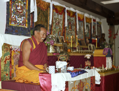 Lama Yeshe teaching at Vajrapani Institute, Boulder Creek, California, 1983.