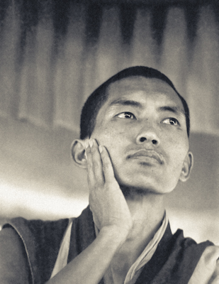 Lama Zopa Rinpoche teaching at the Fifth Meditation Course, Kopan Monastery, Nepal, 1973.