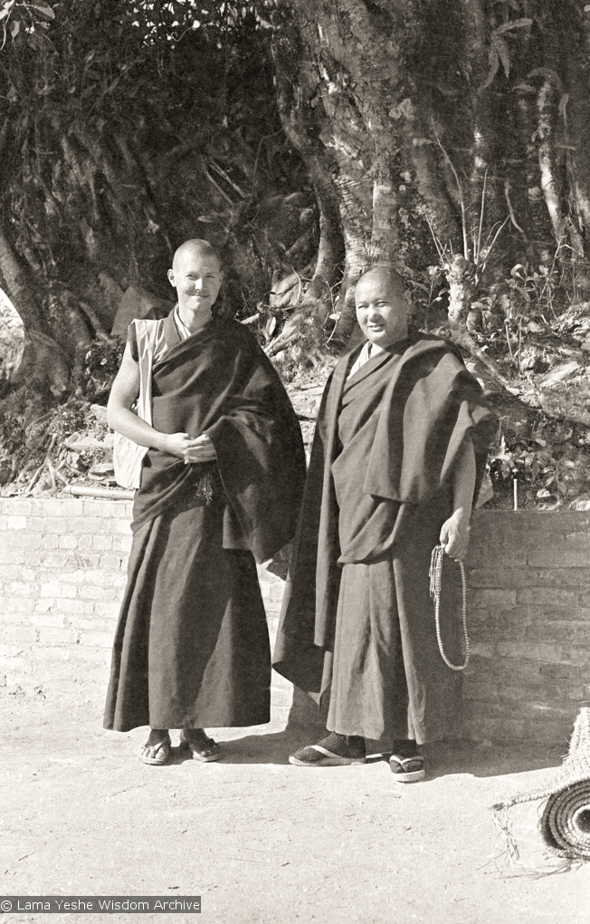 Lama and Marcel, Kopan, 1974