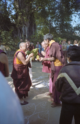 Lama arriving at Kopan, final teaching, 1983
