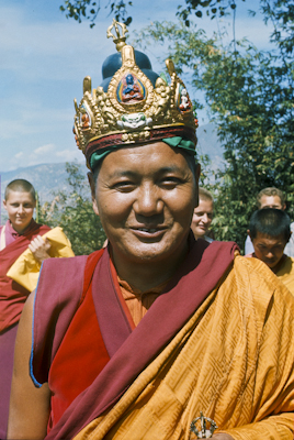 Lama wearing a ceremonial crown, 1976