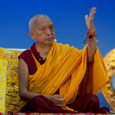 Lama Zopa Rinpoche at Rinchen Jangsem Ling, Triang, Malaysia, April 2016. Photo: Bill Kane.