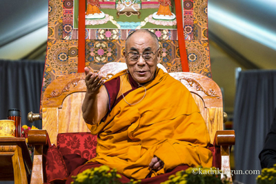 His Holiness the Dalai Lama teaching at Kurukulla Center, Massachusetts, USA, 2012.