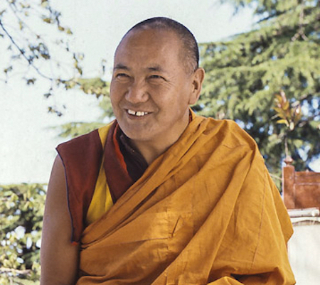 Title image for the multimedia presentation “The Advantages of Monastic Life” featuring Lama Yeshe.