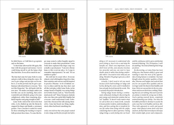 Sample pages from Big Love: The Life and Teachings of Lama Yeshe, by Adele Hulse.