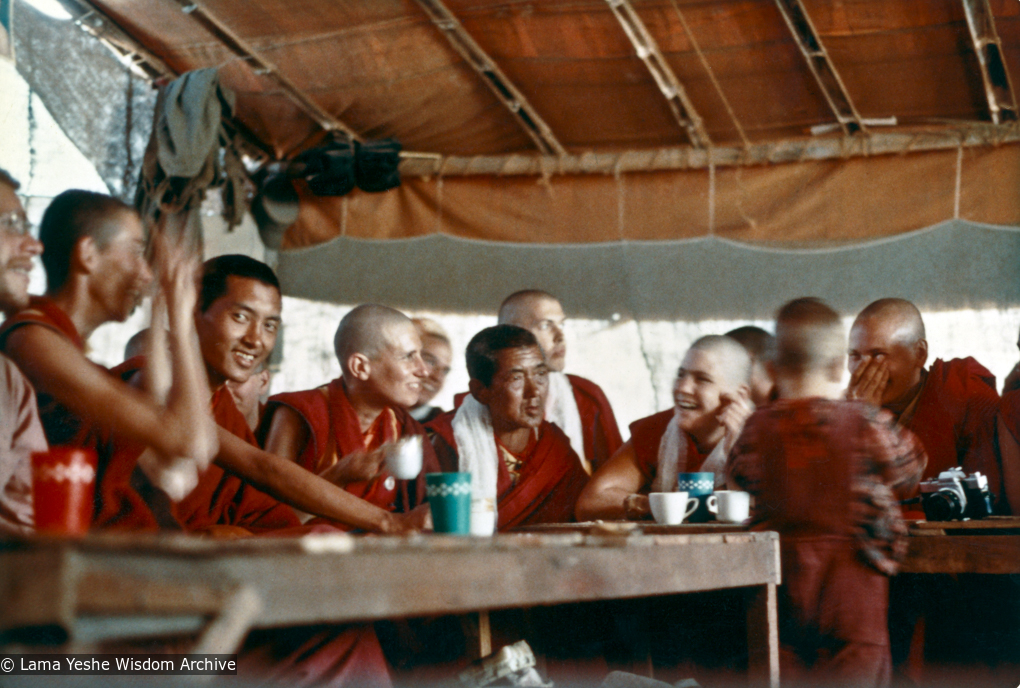 Rinpoche and monastics, Bodhgaya, 1974