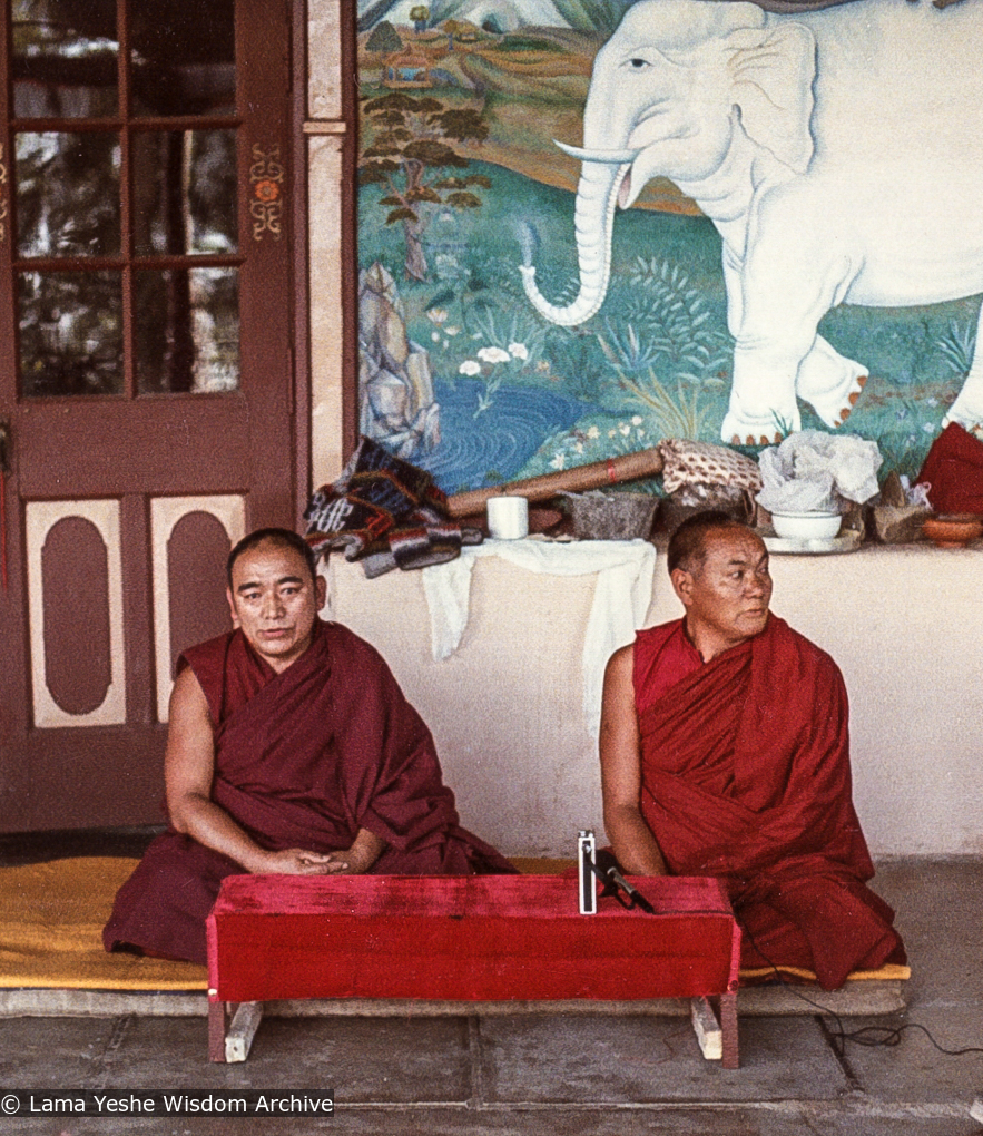 With Geshe Wangdu, Tushita-Dharamsala, 1982