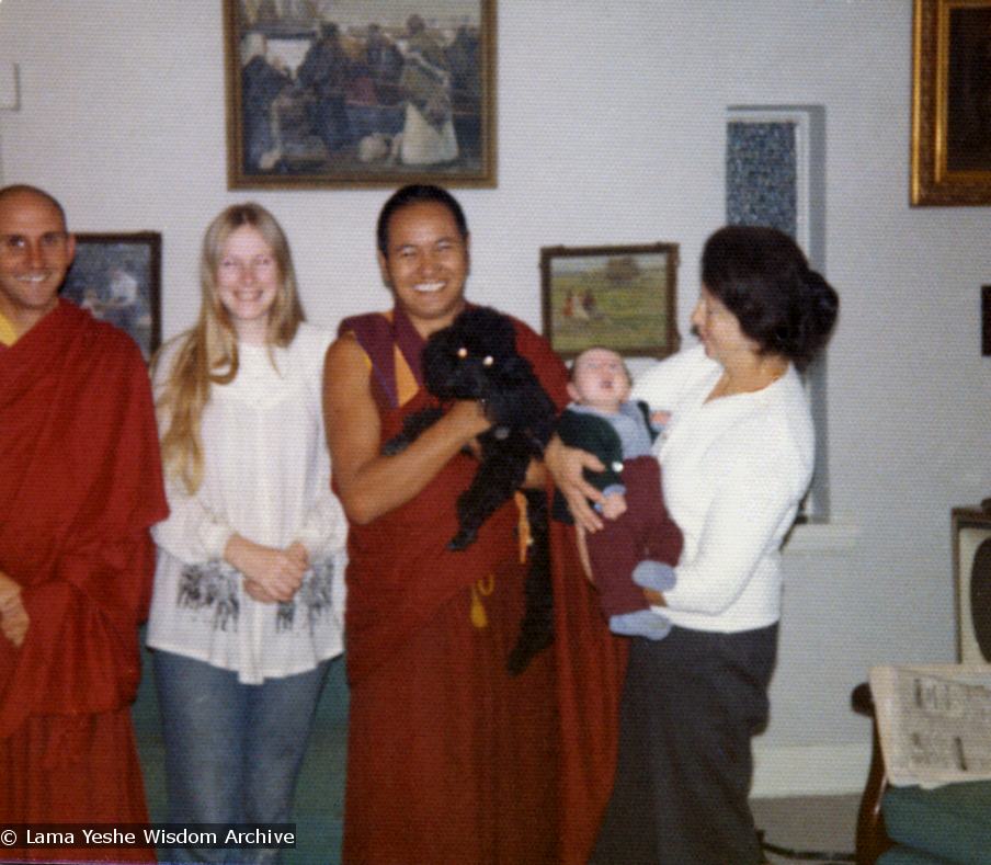 Lama Yeshe with the Ribush family, 1975