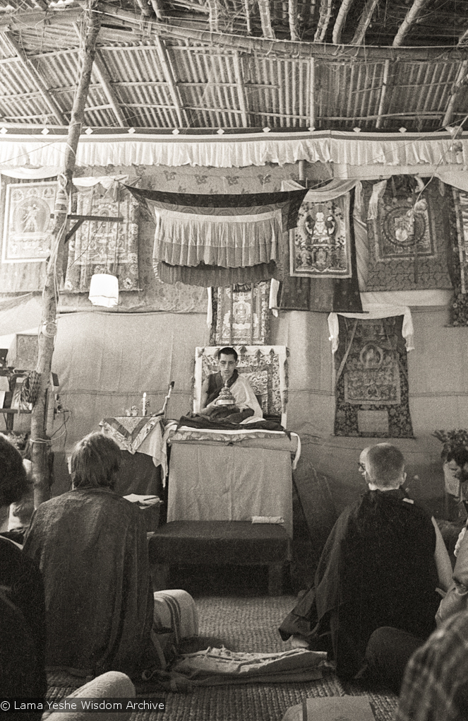 Rinpoche doing mandala offering, 1976