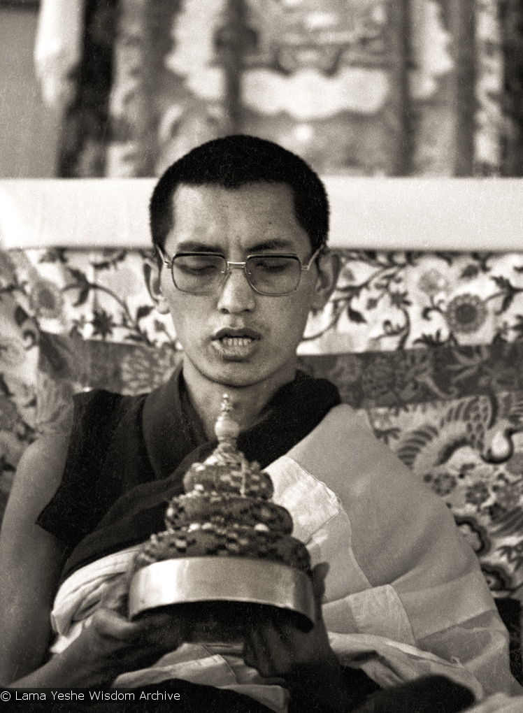 Rinpoche doing mandala offering, 1976