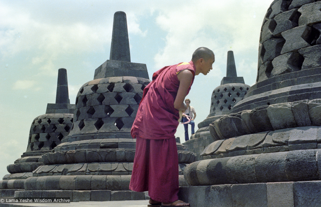 Lamas visit Borobudur, 1979