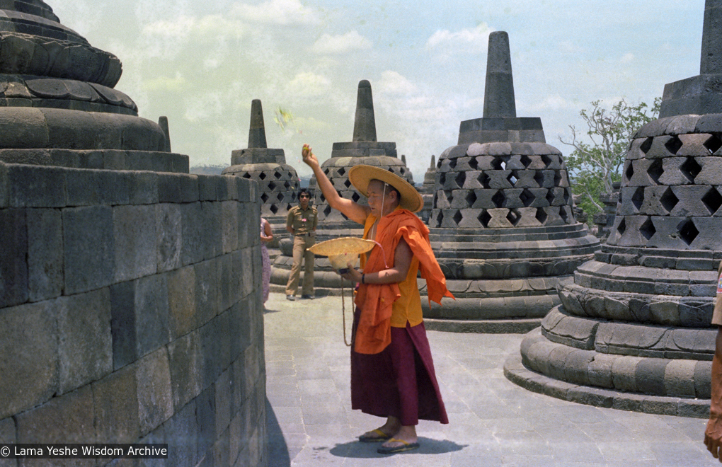 Lamas visit Borobudur, 1979