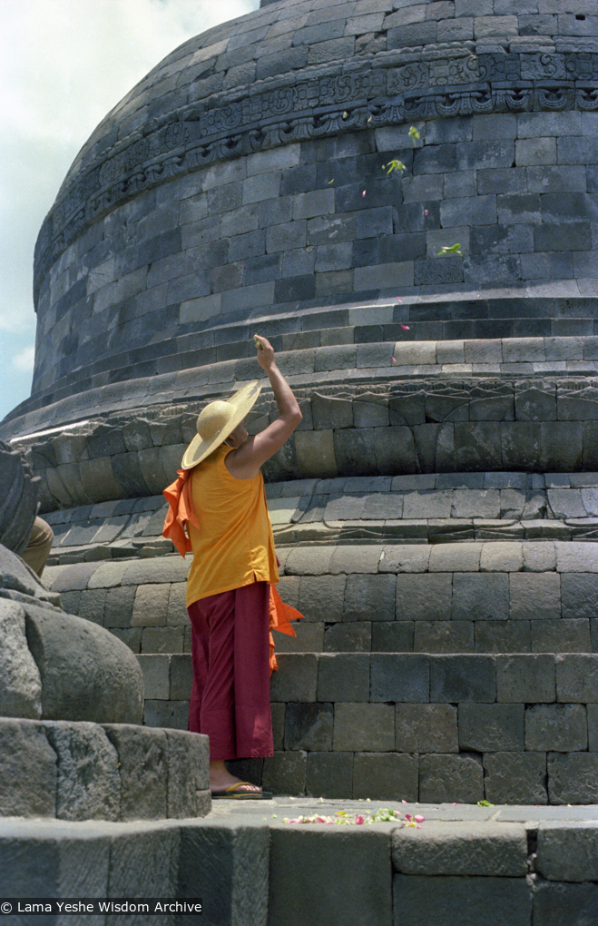 Lamas visit Borobudur, 1979