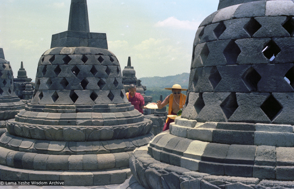 The Lamas visit Borobudur, 1979