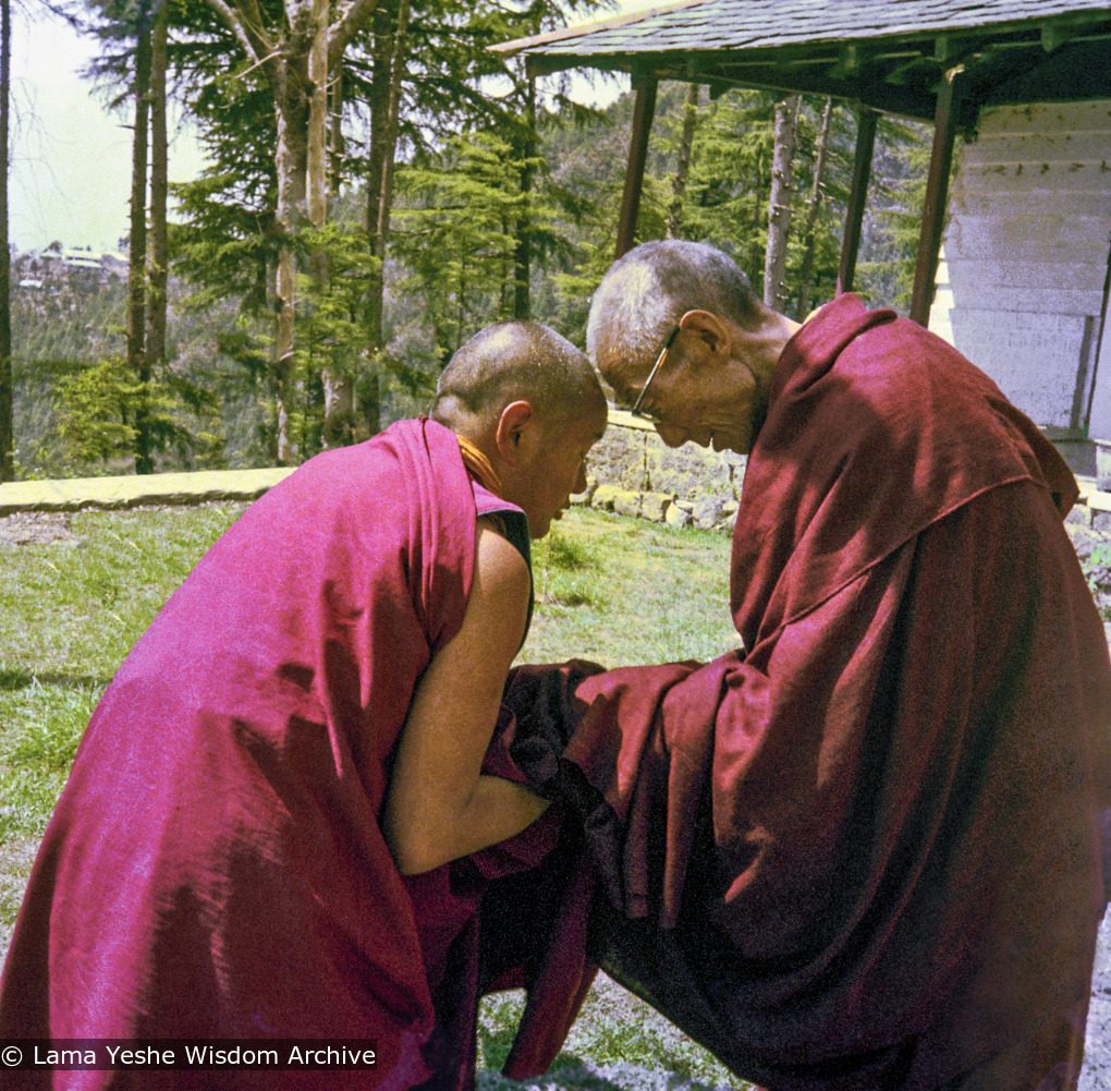 Lama and Trijang Rinpoche, Tushita, 1976