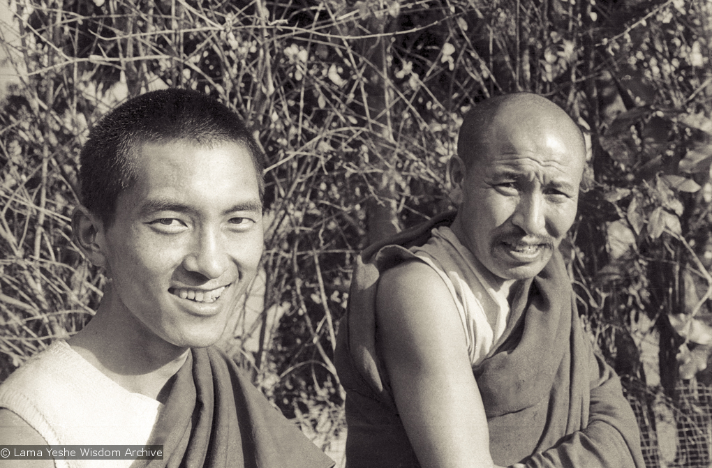 Lama Zopa Rinpoche and Geshe Thubten Tashi, 1971