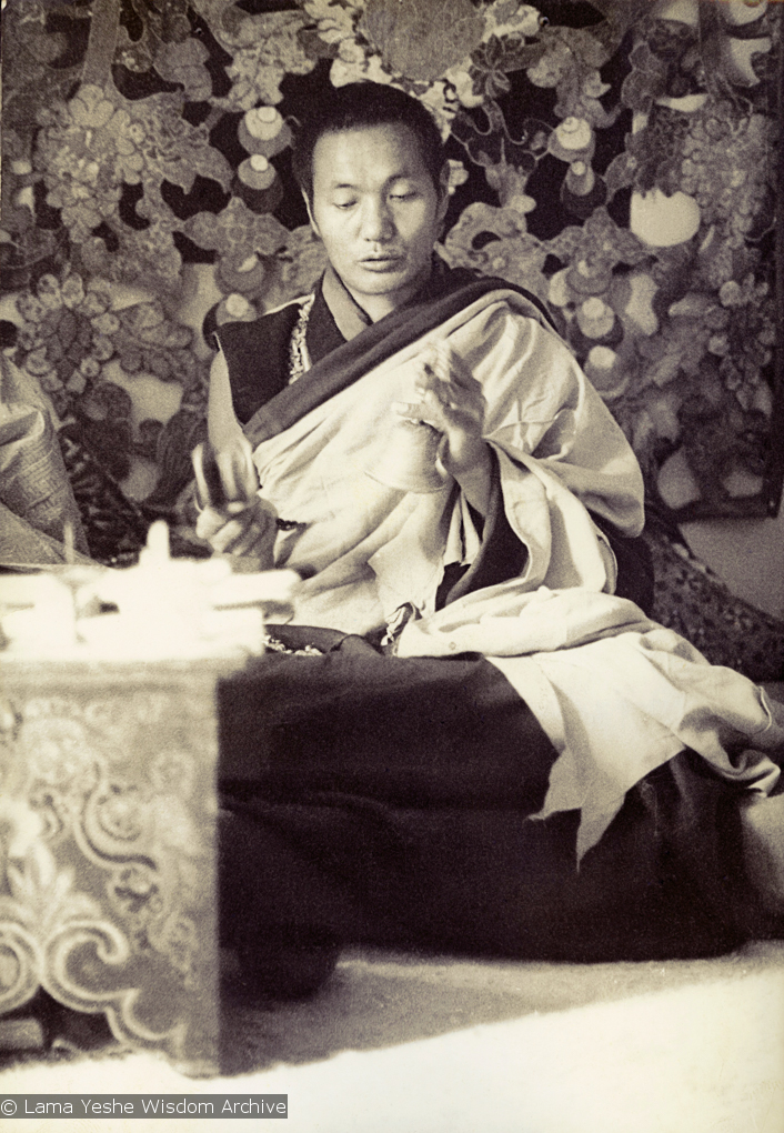 Lama Yeshe in the old gompa, 1970