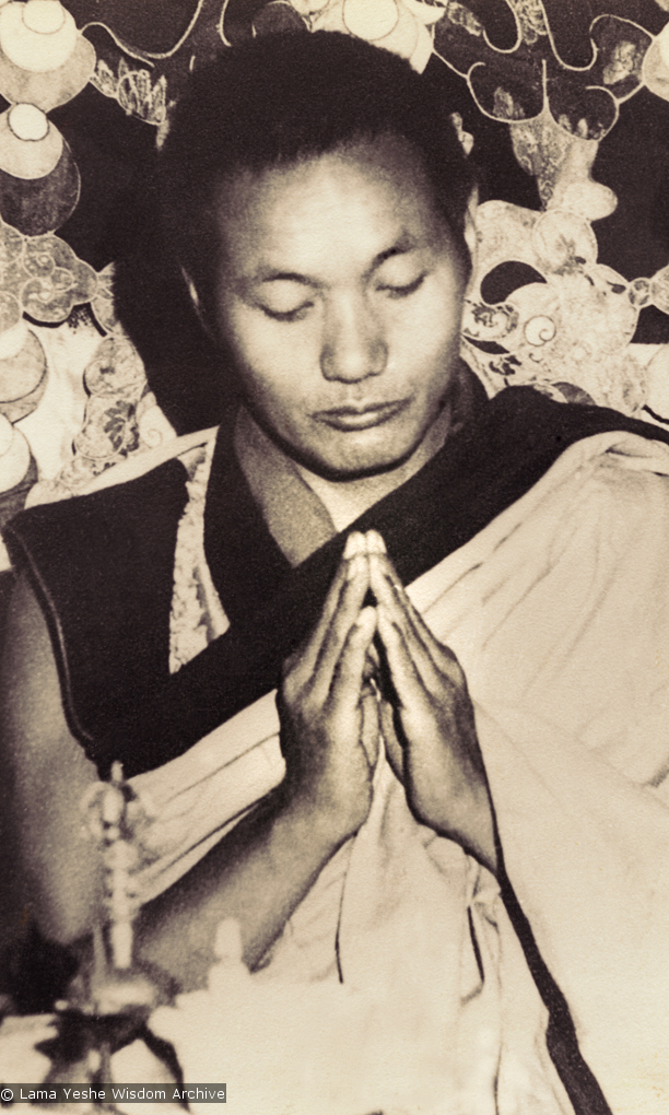 Lama Yeshe in the old gompa, 1970