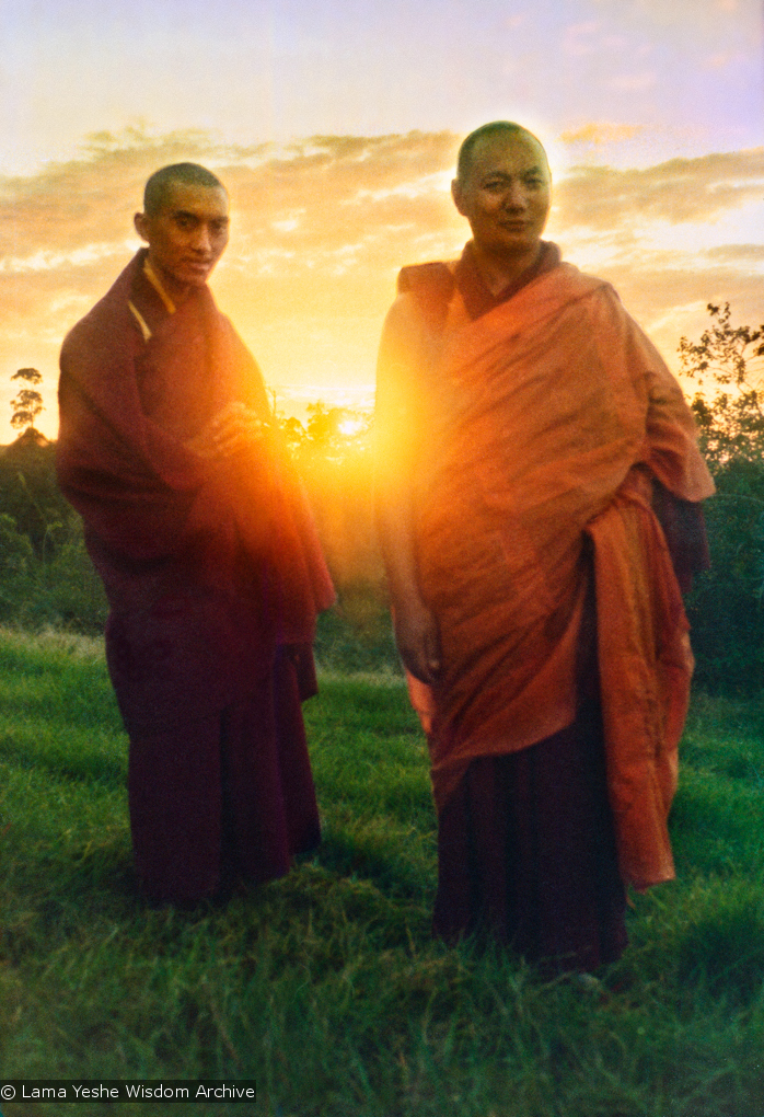 Lama Zopa Rinpoche and Lama Yeshe, Chenrezig Institute, 1975