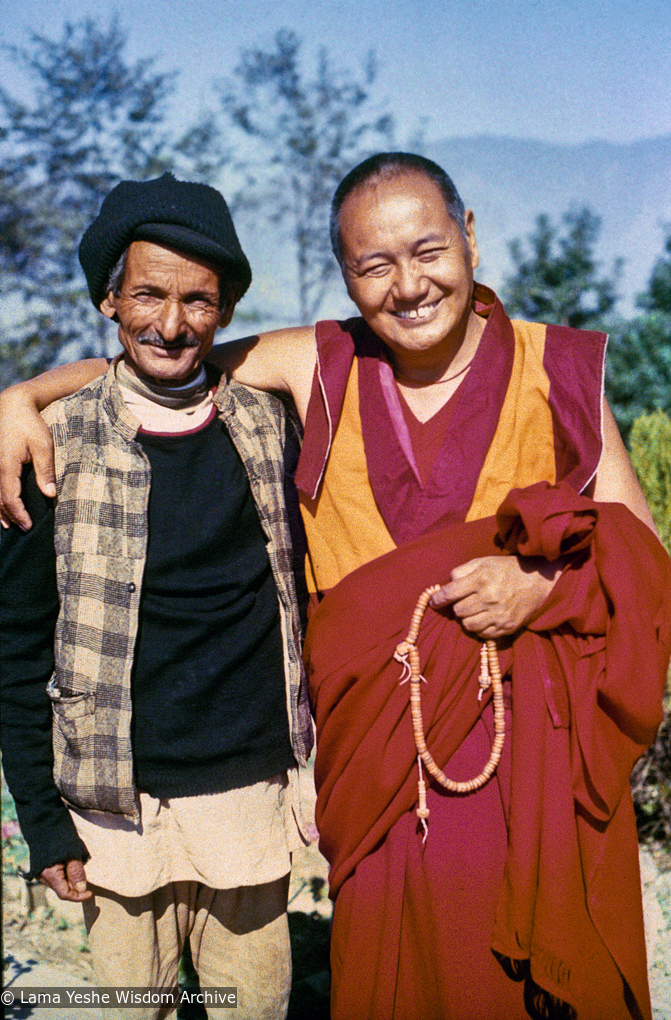 Chowkidhar with Lama, Kopan, 1978