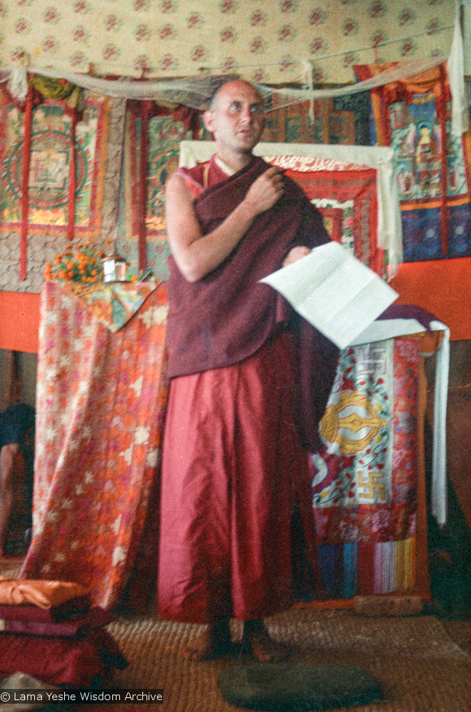 Nick giving an introductory lecture, Kopan, November 1974