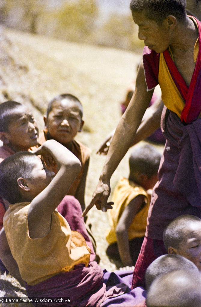 Lama Lhundrup with MEC students, 1974