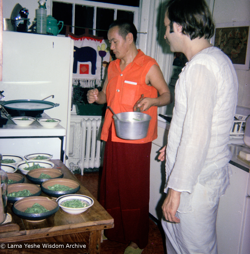 The lamas cooking, New York, 1974