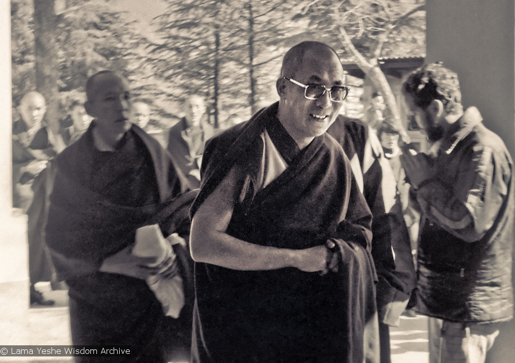 H.H. Dalai Lama at the Tibetan Library, 1975