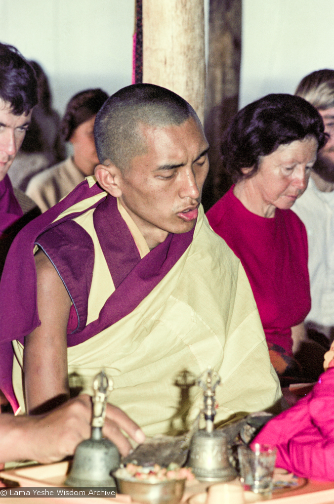 Rinpoche doing puja, 1975
