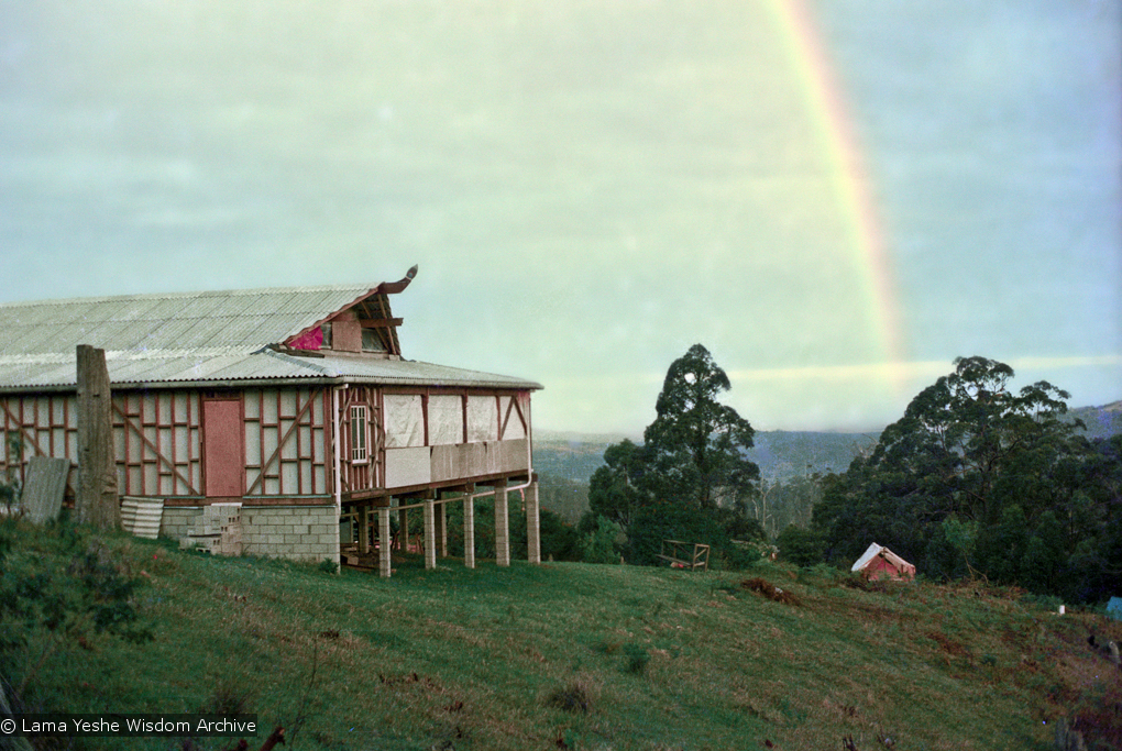Rainbow over the gompa, 1975
