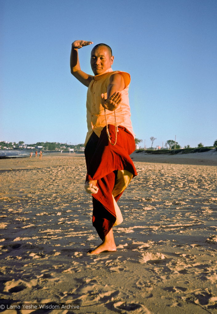 Lama Yeshe on the beach, 1975
