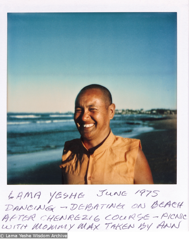 Lama Yeshe on the beach, 1975