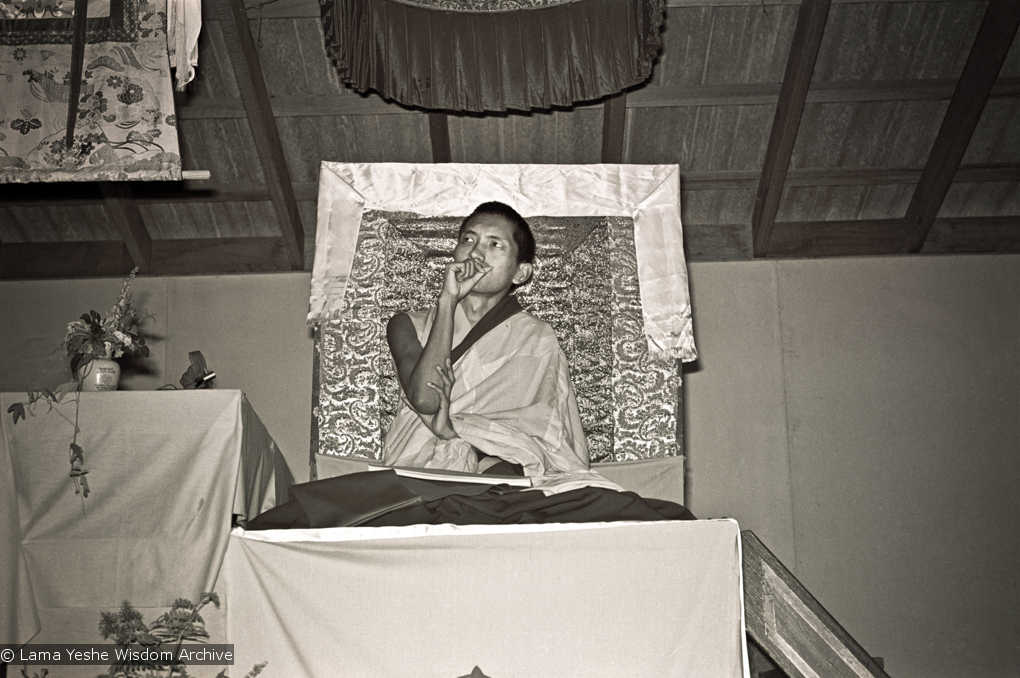 Rinpoche teaching, 1975