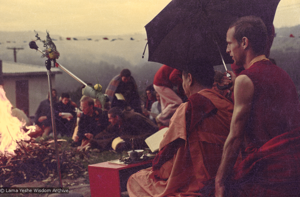 Fire puja at CIN, 1976