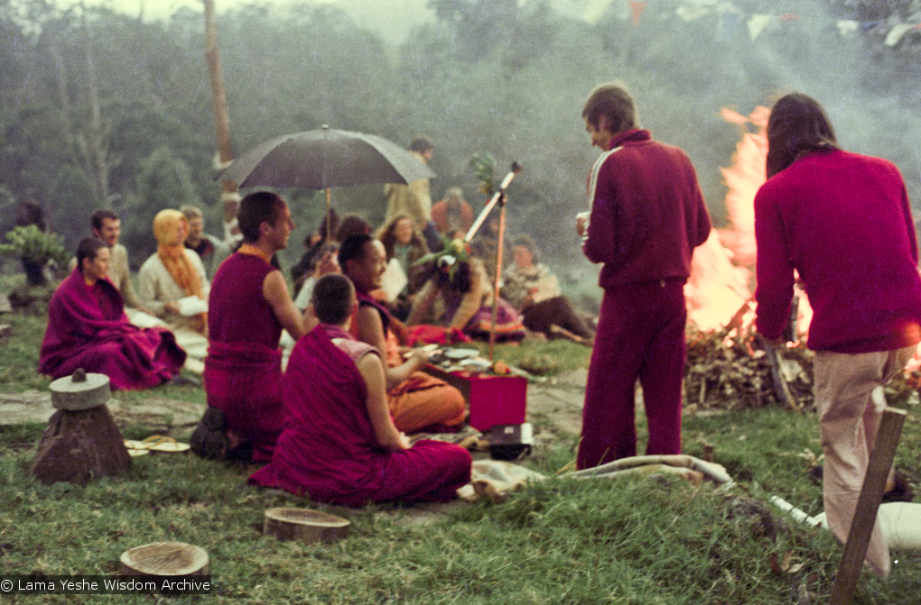 Fire puja at CIN, 1976