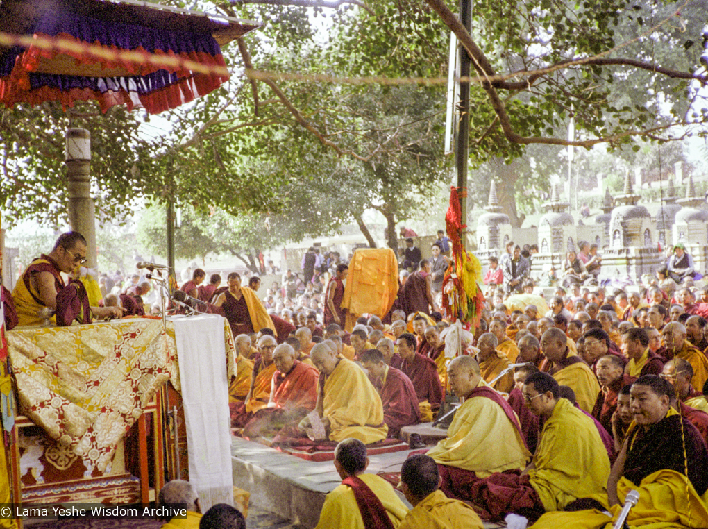 His Holiness, Bodhgaya, 1982