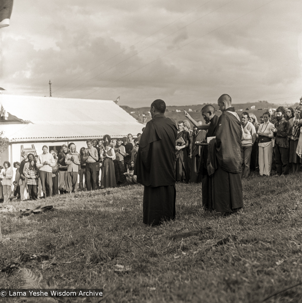 Blessing the prayer-flag pole, CIN, 1976