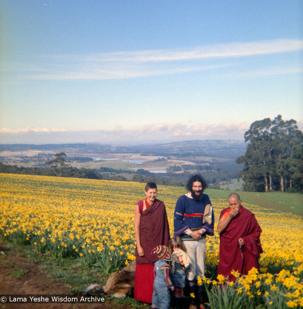 Yeshe Khadro, Peter Stripes, and Lama, 1976