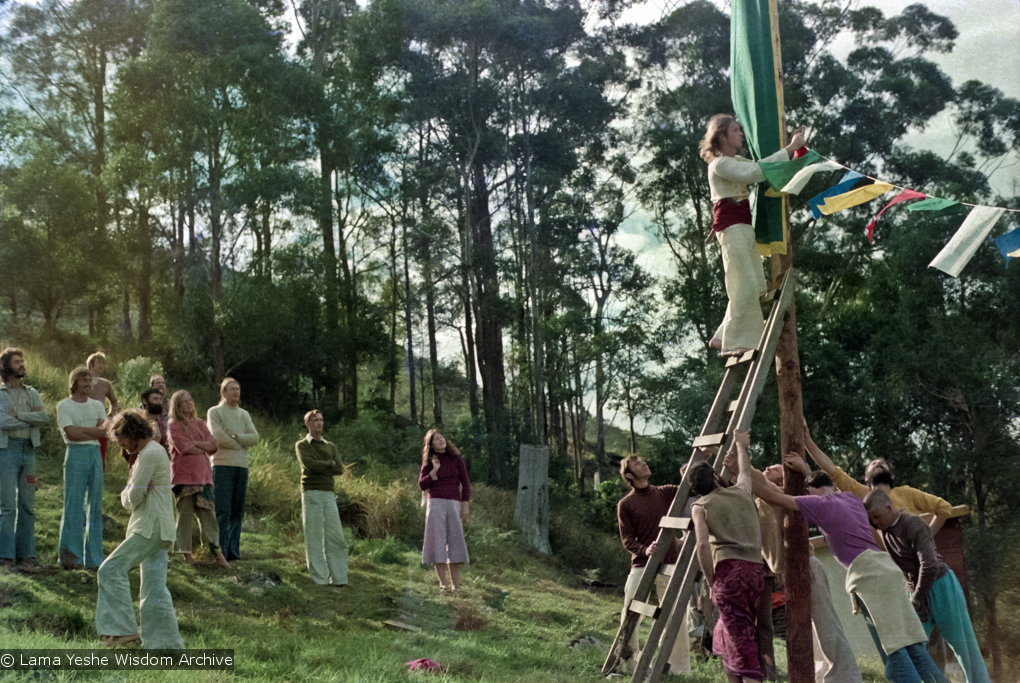 Attaching prayer-flags, CIN, 1976