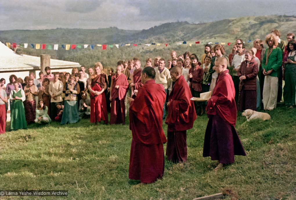 Blessing the prayer-flag pole, CIN, 1976