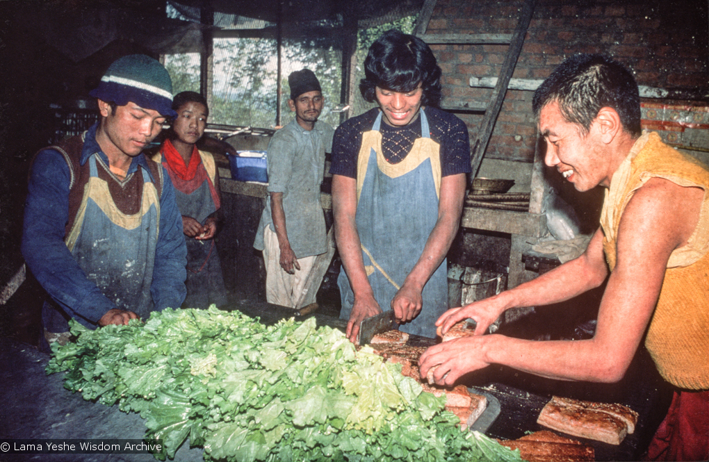 The kitchen at Kopan, 1976