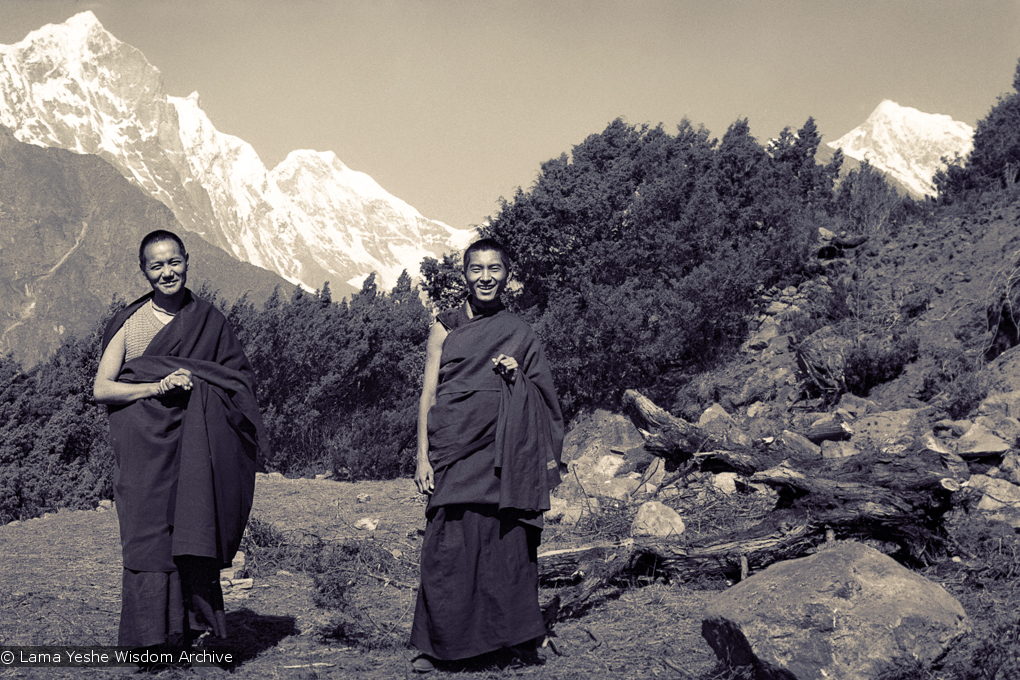 Lama Yeshe and Lama Zopa, Lawudo, 1970