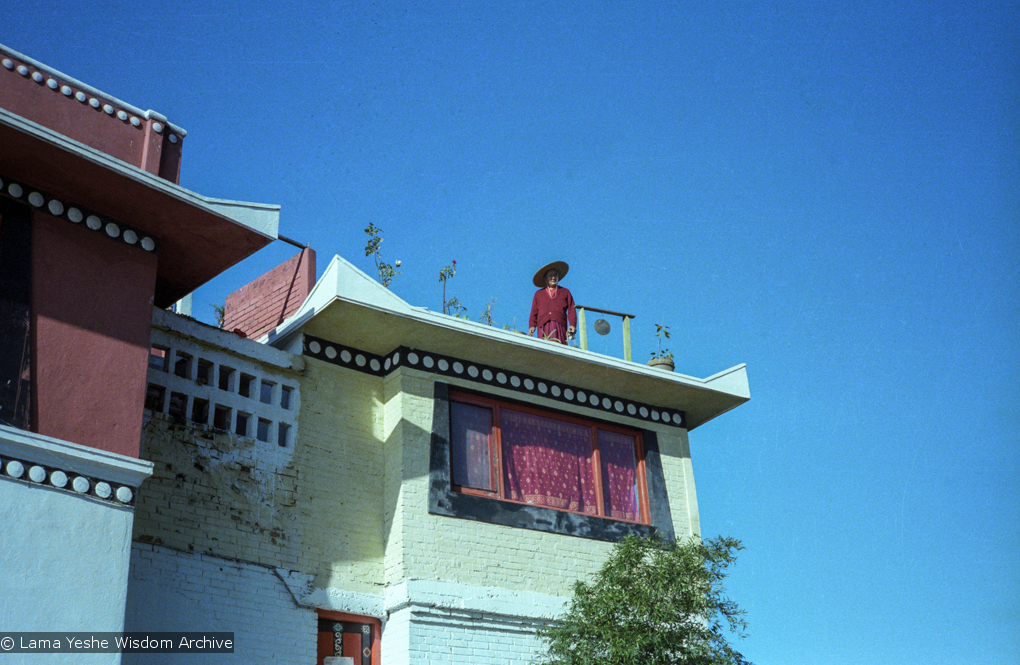Lama on the rooftop at Kopan,1979