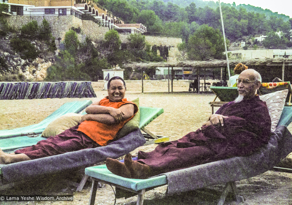 Lama and Zong Rinpoche, Ibiza, 1978