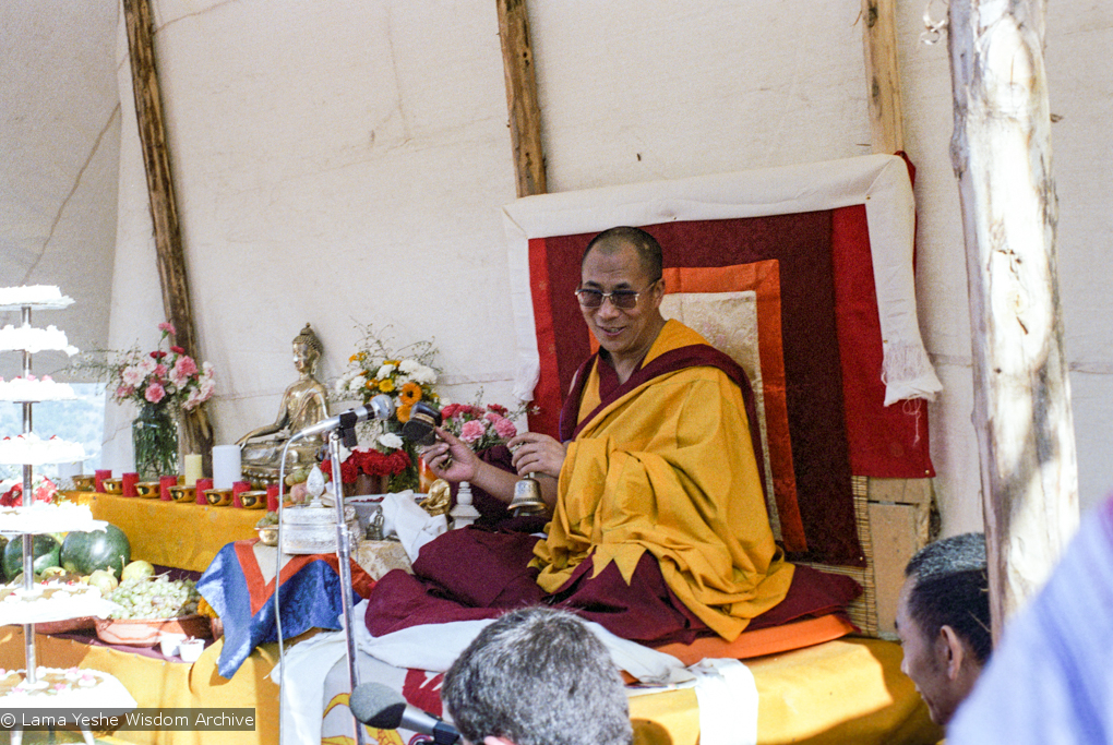 H.H. Dalai Lama at O Sel Ling, 1982