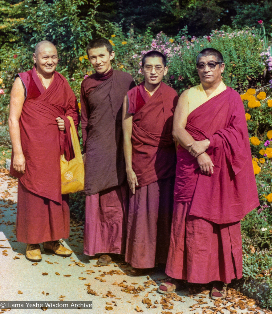The lamas with Geshe Rabten and Gonsar, Switzerland, 1975