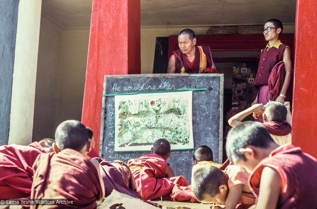 Lama teaching MEC students, 1976