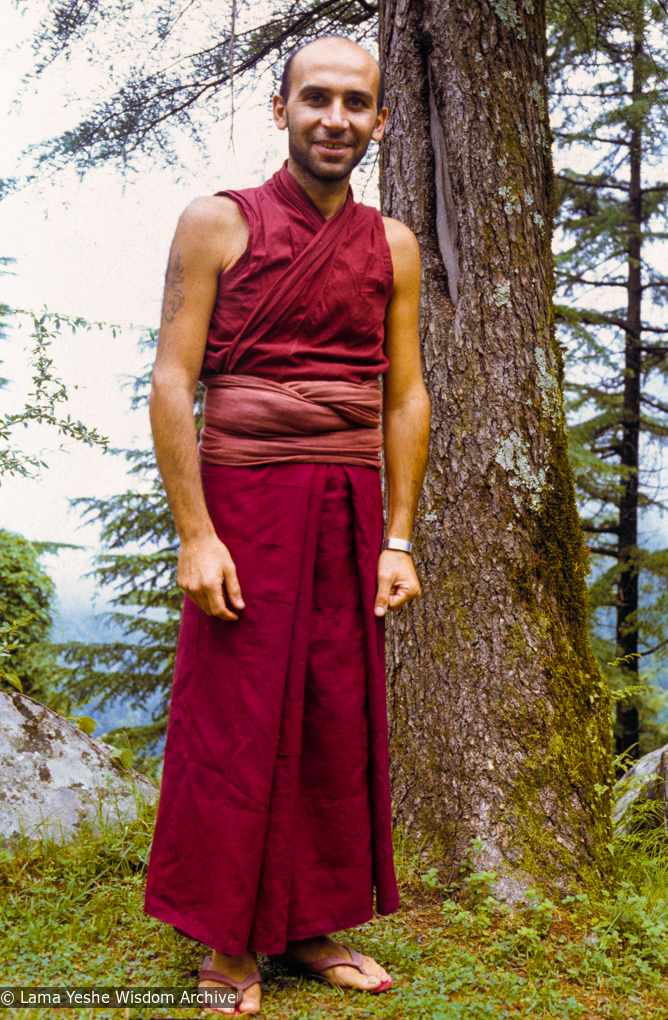 Claudio Cipullo at Tushita Retreat Centre, Dharamsala, India, 1977.