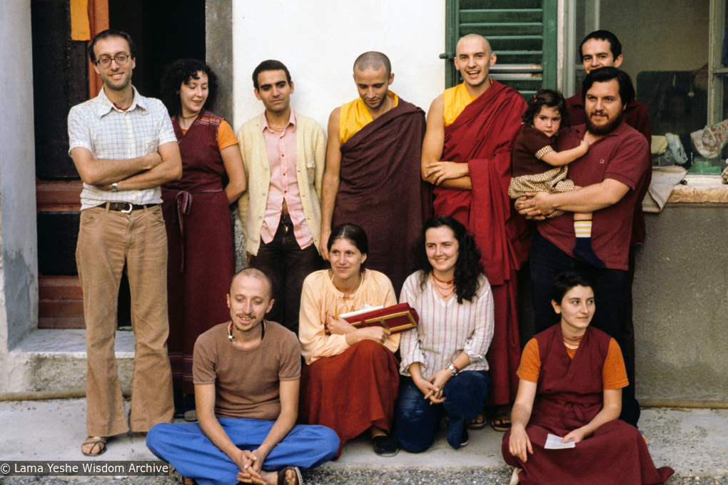Monks Dario (left) and Beppe (right) with other ILTK stalwarts,